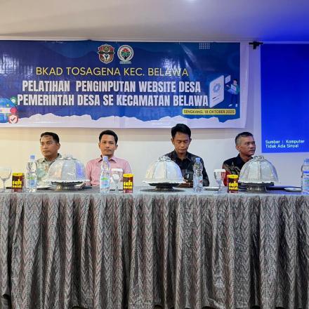 BKAD Tosagena Kec.Belawa Pelatihan Penginputan Website Desa Pemerintah Desa Se-Kec. Belawa